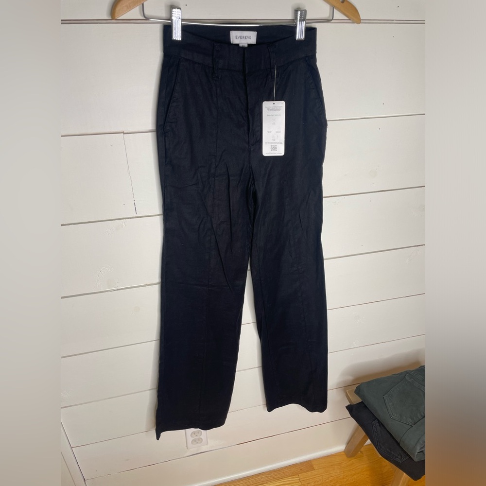EVEREVE NWT Linen Tencel Stretch Wide Leg High Loose Pants 24